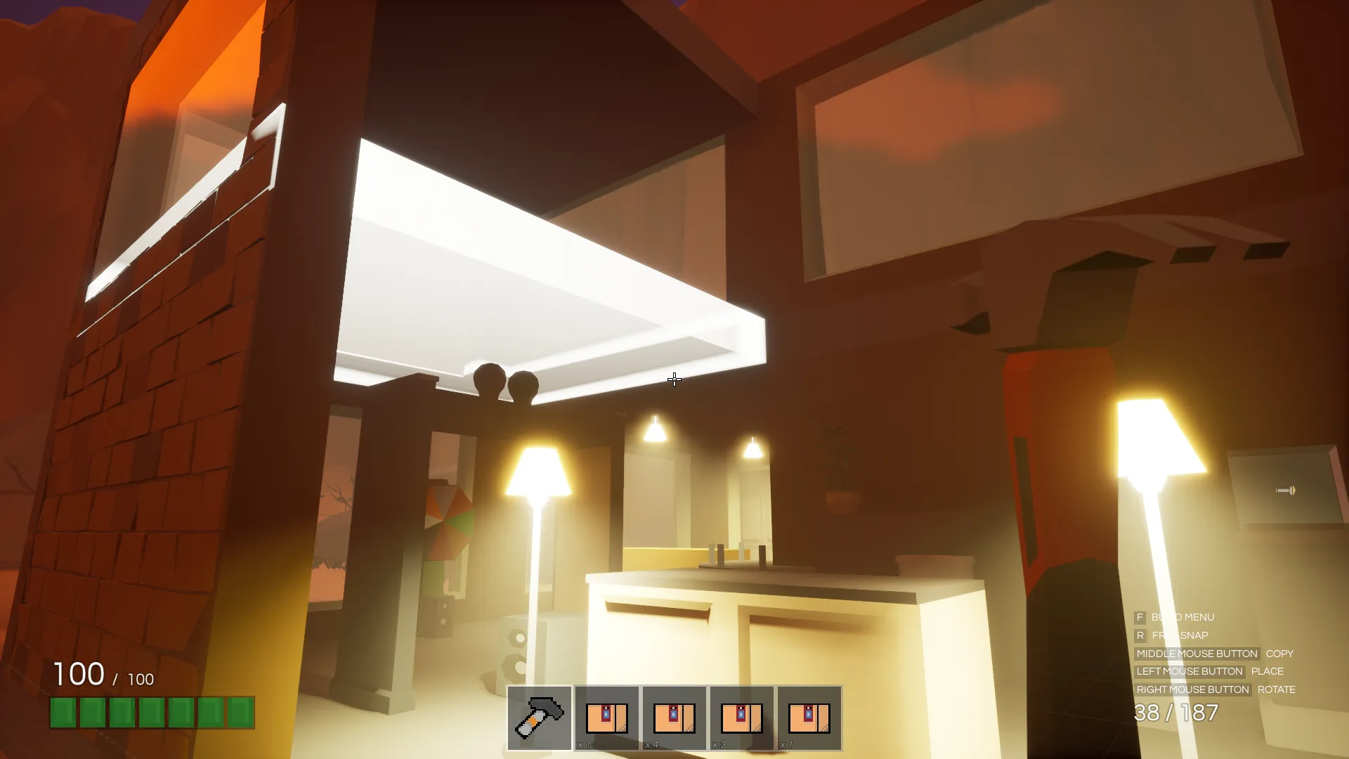 Base building lot with constructed walls and foundations