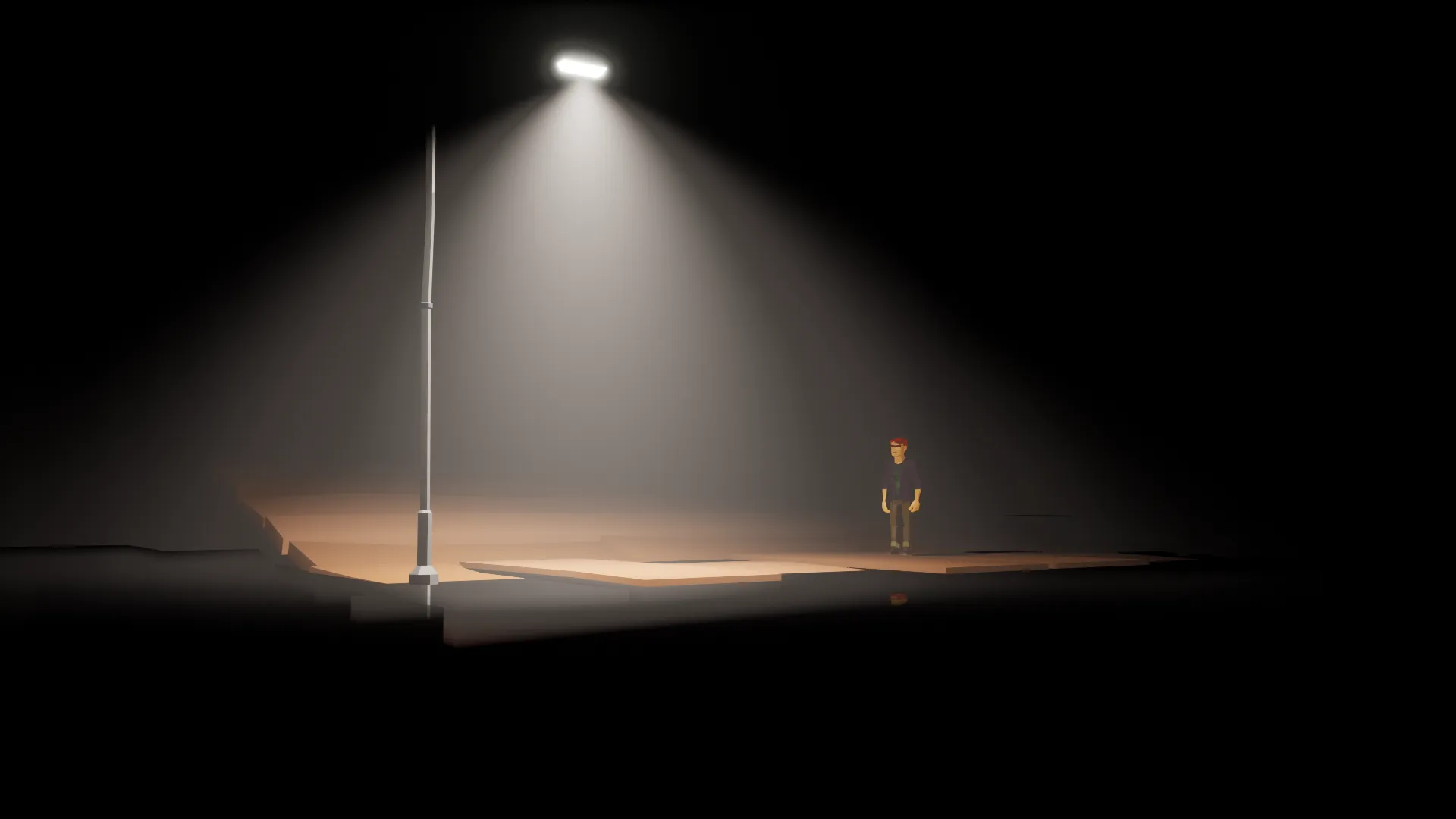 Volumetric fog lighting effect during nighttime