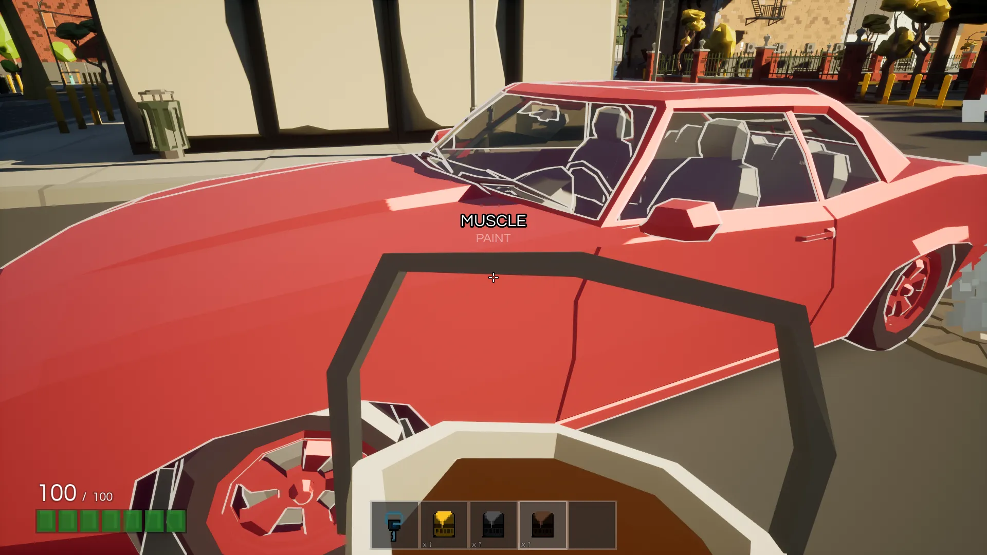 Vehicle freshly painted in a new color