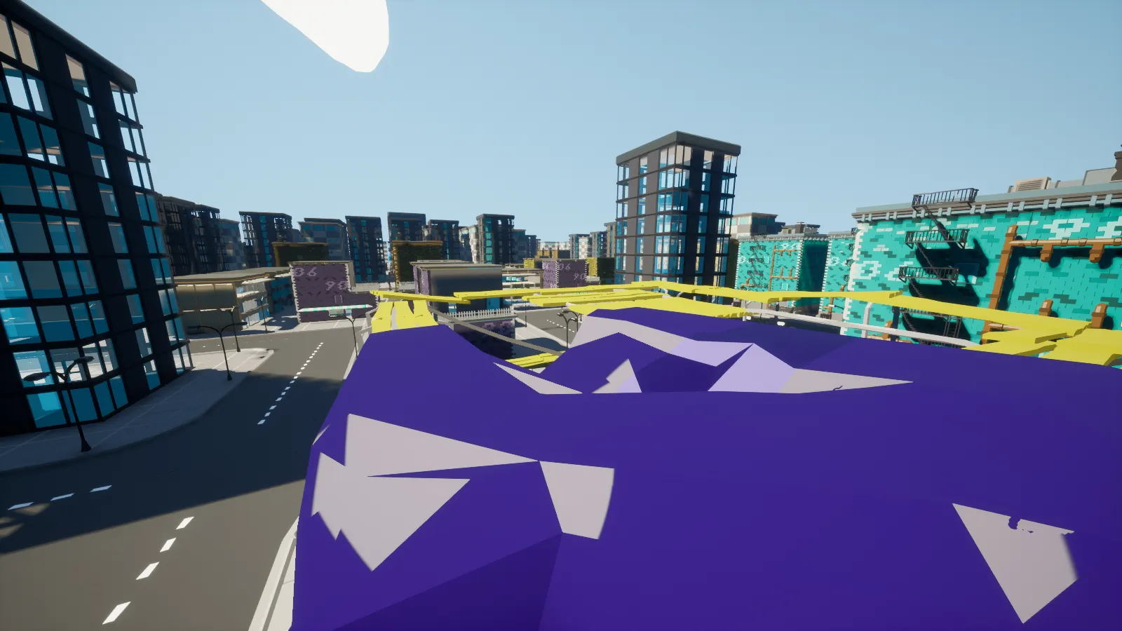 Procedural generation progress showing dynamic building layouts