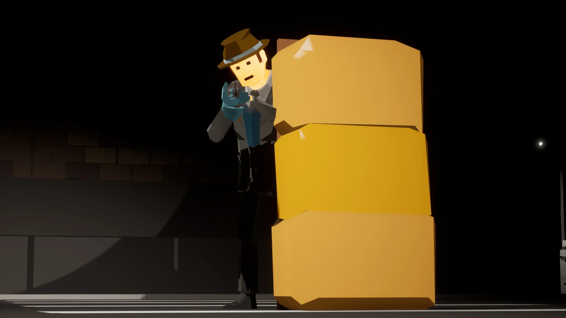 Player crouching behind deployed sandbag cover